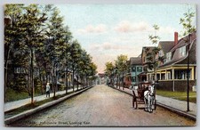 Everett Massachusetts Hampshire Street Horse Drawn Carriage Postcard PC302 picture