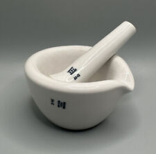 Vintage Coors USA 522-000 Heavy White Porcelain Lab Mortar and Pestle picture