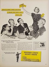 1947 Print Ad Western Union Telegram Money Orders Uncle Jim's Birthday picture