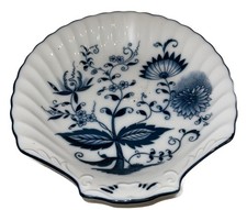 Vintage Arnart Blue Onion Shell Cobalt Blue Dish Candy Nut Dish 7