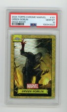 2024 Topps Chrome Marvel Green Goblin #101 Gold Wave /50 PSA 10 GEM MINT (G) picture