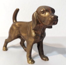 Rare 1950s 2Tone Cast Brass/Bronze Dog Sculpture Figurine Art Labrador Retriever picture
