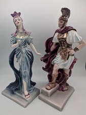 RARE 1950s Florence Ceramics Pasadena Cleopatra & Mark Anthony Figurines READ picture