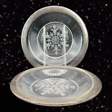 Cive Art Glass Plate Painted Silver Edge Textured Made In Italy Glass Dish 2 Pcs picture