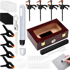 53 in 1 Card Cleaning Kit with Humidor and Heat Pen, Wood picture