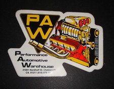 GENUINE 1990s PAW PERFORMANCE AUTOMOTIVE WAREHOUSE DECALS  PLEASE READ picture