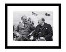 Franklin Delano Roosevelt 8x10 photo with Winston Churchill world war II WW2 picture