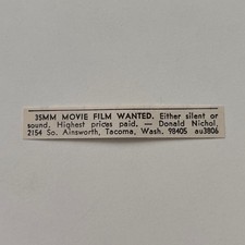 35mm Movie Film Wanted Silent Or Sound Donald Nichol Tacoma WA 1973 Ad SAI4-S108 picture
