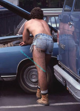 Male NYC Mechanic 1970s Muscular Gay Man Hunk Vintage Jock 5X7 Photo Print M2305 picture