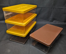 Lot of 4 Vintage Wil-Hold & Neatway Plastic Storage Box Containers Sewing picture