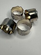 Silver Plated Napkin Rings Wavy Detail set of 4 Made India picture