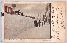 Antique New York Postcard CAMDEN Main Street Winter Snow 1907 picture