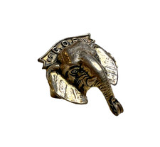 Antique Sterling GOP Elephant Lapel Pin c. 1900–1925  Republican Party Political picture