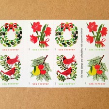 HOLIDAY CHEER SHEET OF 20 FIRST CLASS LETTER STAMPS picture