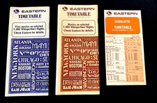 (2) VTG. 1976 &1977 Eastern Airlines System Timetables & (1) Local CLT Timetable picture