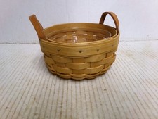 Longaberger 2002 Round Basket With Protector Leather Handles picture