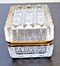 Vintage Baccarat Cut Crystal Jewelry Box, Casket, 2.5x2.5x2.5