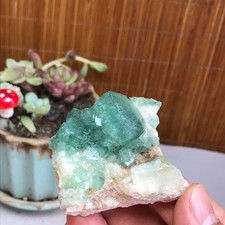 52-40-28mm Rare Natural Green Calcite fluorite Mineral Specimen 85g A3883 picture