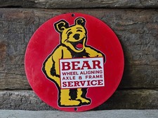 VINTAGE BEAR WHEEL ALIGNMENT AXLE AND FRAME SERVICE PORCELAIN SIGN 8