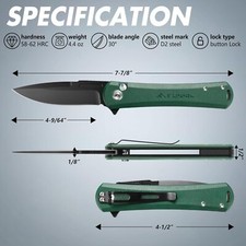 FLISSA Folding Pocket Knife, 4.5