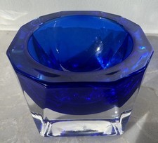J. G. Durand France Cristal Crystal Votive Candle Holder Cobalt Blue  picture