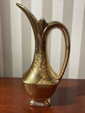 Vintage MidCentury Style Weeping Gold Pitcher Vase picture