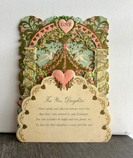 Vintage 1950s Valentine Card Ambassador Mechanical 3D Die Cut Daughter, Unused picture