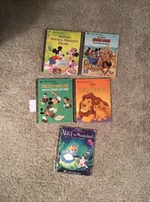 5 Little Golden Books, Disney, Lion King,Alice In Wonderland,Mickey Mouse picture