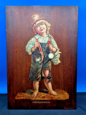 Antique 1900 Elgin Pocket Watch Wood Advertising Sign My Elgins All Right Rare picture