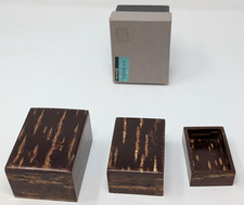 Japanese Cherry Bark Kabazaiku 3 Nested Wood Box Set, Fujiki Denshiro Kaba-Zaiku picture
