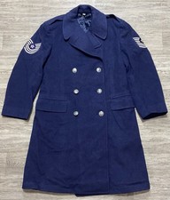 1949 USAF Military OverCoat Dress Blue Air Force Wool Winter Jacket 39R Wool picture