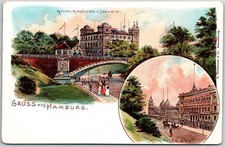 Gruss Aus Hamburg Germany Kersten Milesbrucke u Seewarte Post und Wall Postcard picture