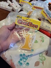 Vintage 1980 Wilton Birthday Cake Topper- Number One Kid -SEALED picture