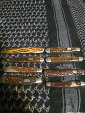 VINTAGE STAG HANDLE POCKET KNIFE LOT REMINGTON BOKER JORDAN ETC LOT FOR REPAIR  picture