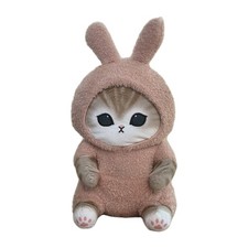 Mofusand 13” Pink Rabbit Costume Pajama Cat Plush Stuffed Toy EUC  picture