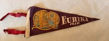 Vintage Eureka California Felt Pennant Redwood Trees Souvenir 10” Calif. picture
