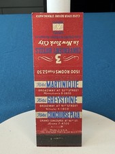 Hotel Martinique Greystone Concourse New York City VTG Matchbook Cover Lt#2930 picture