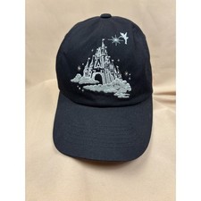 Tokyo Disneyland Tinkerbell Cinderella Castle Embroidered Black Strapback Cap picture