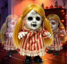 13'' Sound Activated Auto Circular Walking Girl Doll Halloween Animatronics picture
