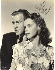 AMERICAN ACTORS RICHARD CARLSON & SUSAN PETERS, SIGNED VINTAGE STUDIO PHOTO picture