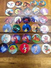 30 Vintage Walt Disney Pog slammer Lion King, Beauty and the beast, and Alladin. picture