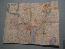 VINTAGE TOURIST + SUBURBAN WASHINGTON MAP National Geographic December 1964 picture