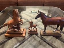 Vintage Anri italy Diller hand carved wood horse on stand and others MINT picture