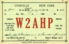 Vintage Amateur Radio QSL Postcard, 1932, W2AHP, Otisville, NY, Scott #632 picture