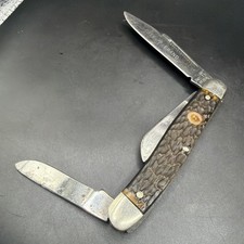 BOKER TREE BRAND 8573 USA 3 BLADE CHESTNUT JIGGED STOCKMAN KNIFE picture