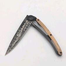 Deejo Knife Wood Handle [Olive Tree] 'Farmer' 37G Ultra Light 3.75