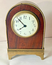 Antique English Lancet Mantel Clock L Mumford London Mahogany Brass Beaded 8 Day picture