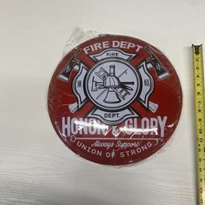 Fire Department Honoring Glory Metal Dome Sign Garage, Office, Man Cave, Bar  picture