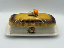 Vintage 1978 Merry Mushrooms Sears & Roebuck Ceramic 2 PC Butter Dish Japan RARE picture