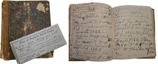 1859-1890s antique DENIS LLOYD franklin ny FARM ACCOUNT JOURNAL w RAILROAD picture